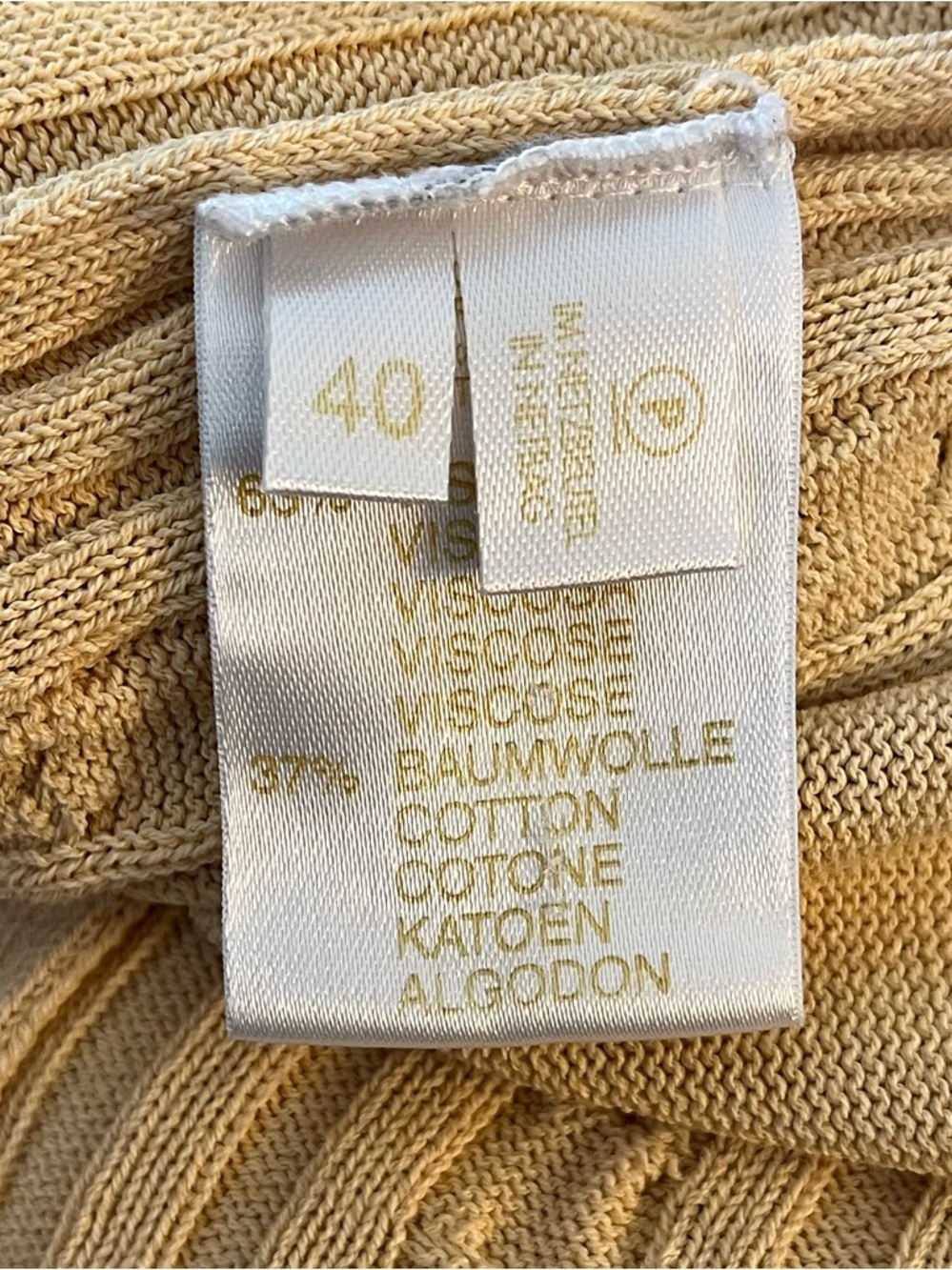 Escada Butter Yellow Cable-Trim Knit Sleeveless Tank Top Womens 40 Medium (8-10) - Picture 6 of 10